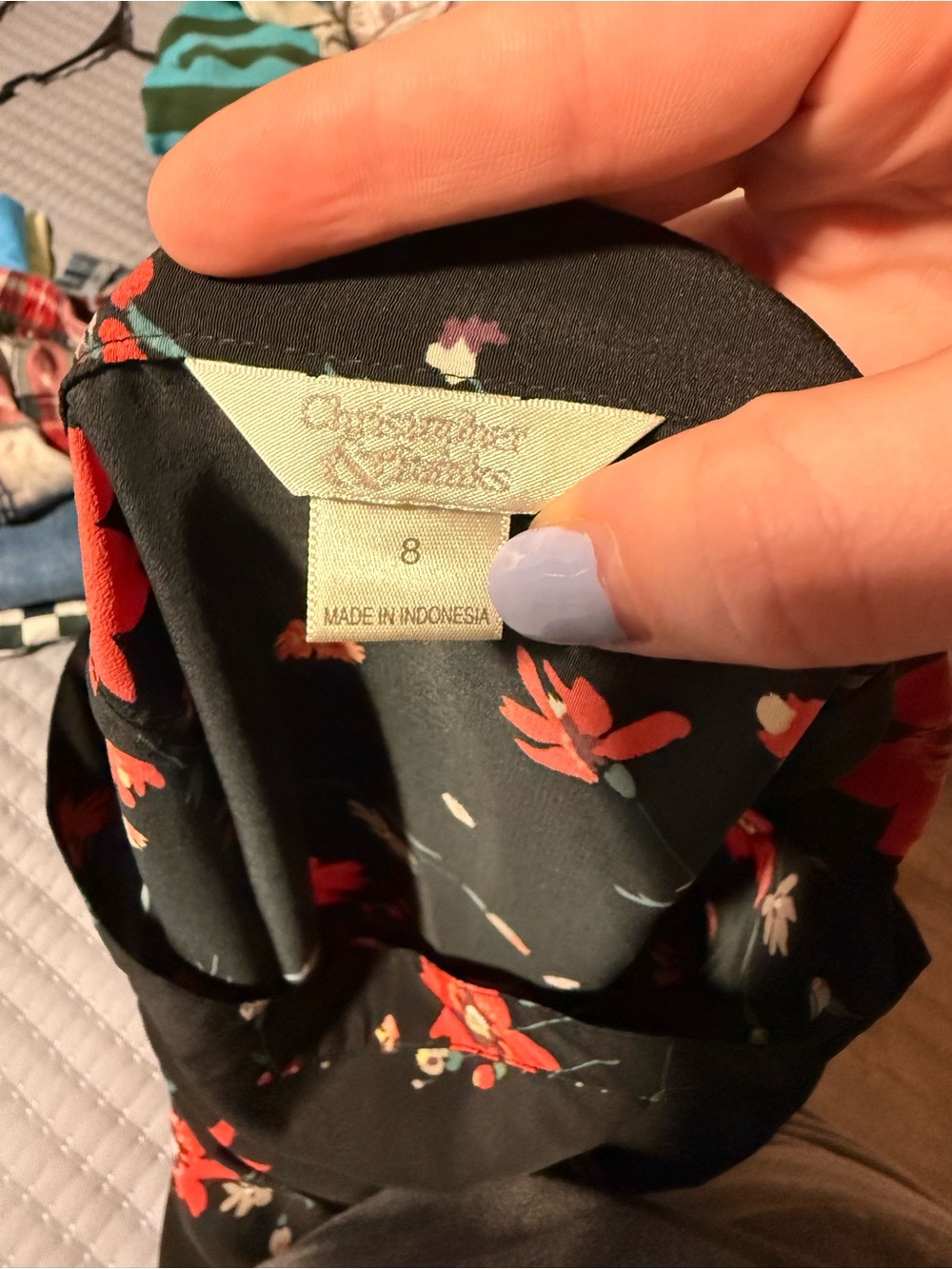 Christopher & Banks Black Maxi Skirt with Red Floral Print - Picture 4 of 4